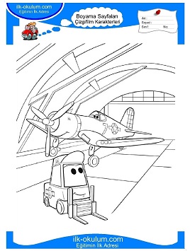 Çocuklar İçin Uçaklar Boyama Sayfaları 
